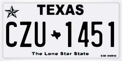 TX license plate CZU1451
