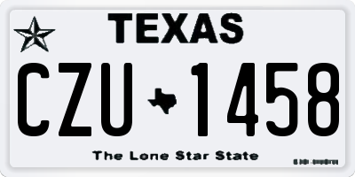 TX license plate CZU1458