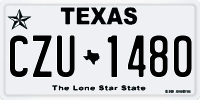 TX license plate CZU1480