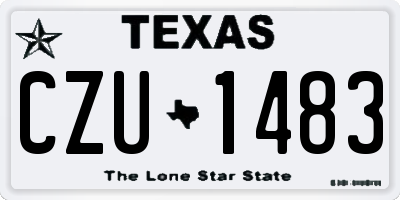 TX license plate CZU1483