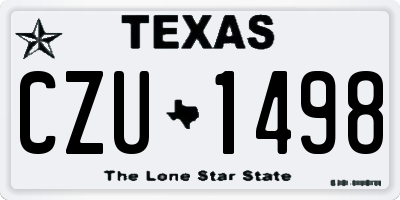 TX license plate CZU1498