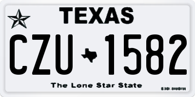 TX license plate CZU1582