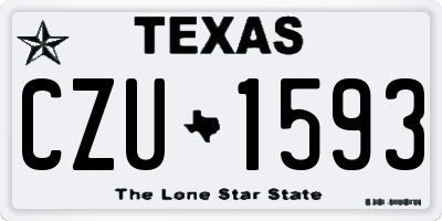 TX license plate CZU1593