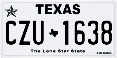 TX license plate CZU1638