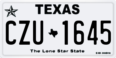 TX license plate CZU1645