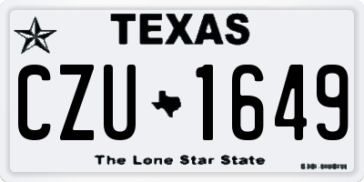 TX license plate CZU1649