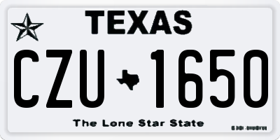 TX license plate CZU1650