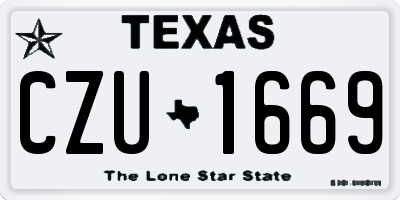 TX license plate CZU1669