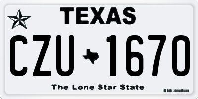 TX license plate CZU1670