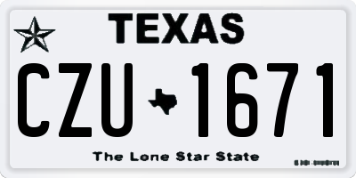 TX license plate CZU1671