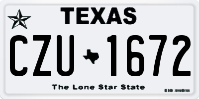 TX license plate CZU1672