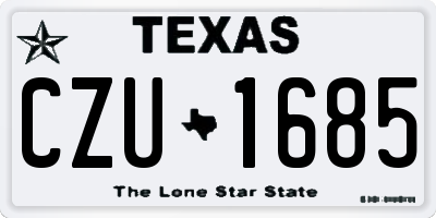 TX license plate CZU1685