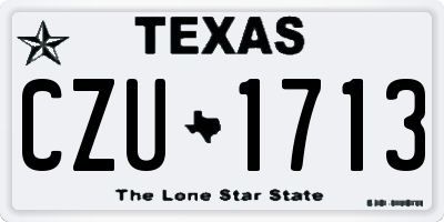TX license plate CZU1713