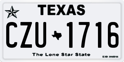 TX license plate CZU1716