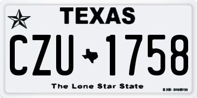 TX license plate CZU1758
