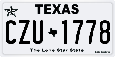 TX license plate CZU1778