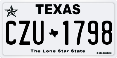 TX license plate CZU1798