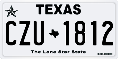 TX license plate CZU1812