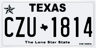 TX license plate CZU1814