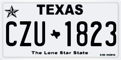TX license plate CZU1823