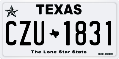 TX license plate CZU1831