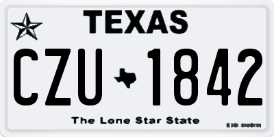 TX license plate CZU1842