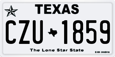 TX license plate CZU1859