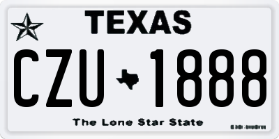 TX license plate CZU1888