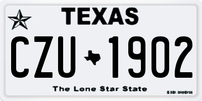 TX license plate CZU1902