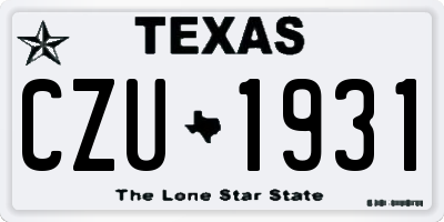 TX license plate CZU1931