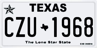 TX license plate CZU1968