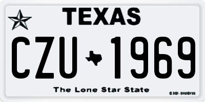 TX license plate CZU1969