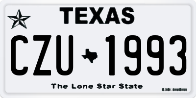 TX license plate CZU1993