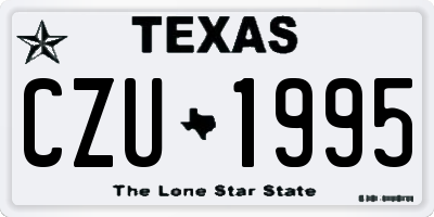 TX license plate CZU1995
