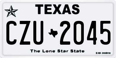 TX license plate CZU2045