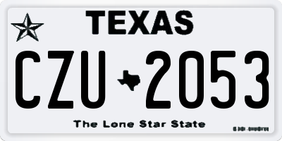 TX license plate CZU2053