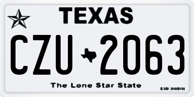 TX license plate CZU2063