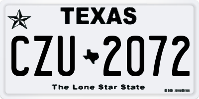 TX license plate CZU2072