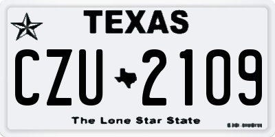 TX license plate CZU2109