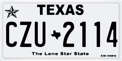 TX license plate CZU2114