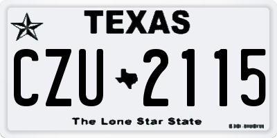TX license plate CZU2115