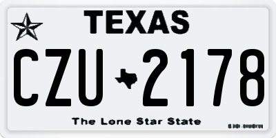 TX license plate CZU2178