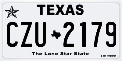 TX license plate CZU2179