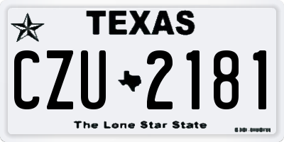 TX license plate CZU2181