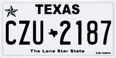 TX license plate CZU2187