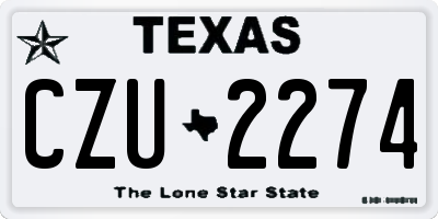 TX license plate CZU2274