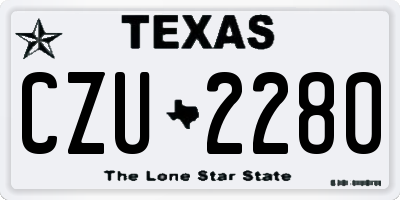 TX license plate CZU2280