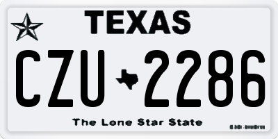TX license plate CZU2286