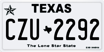 TX license plate CZU2292