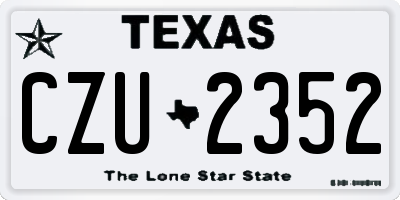 TX license plate CZU2352